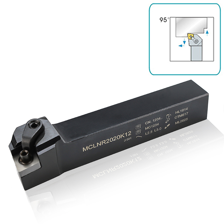 Alat Pemotong Mesin CNC Sandhog Tungsten Carbide Sisipan Pemegang Alat Pusing Luaran MCLNR2020K12